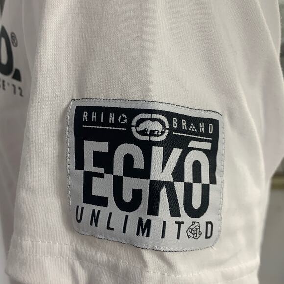 Men's Ecko Unltd White Short Sleeve Shirt Size Small - Picture 4 of 4